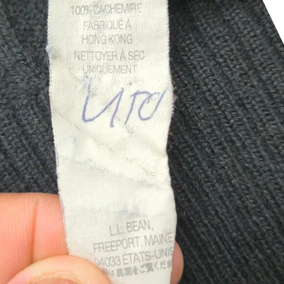 Ll.bean Sweater Men XL Black Cashmere Preppy Cable Knit Grandpa Core Fishermans - Picture 5 of 7